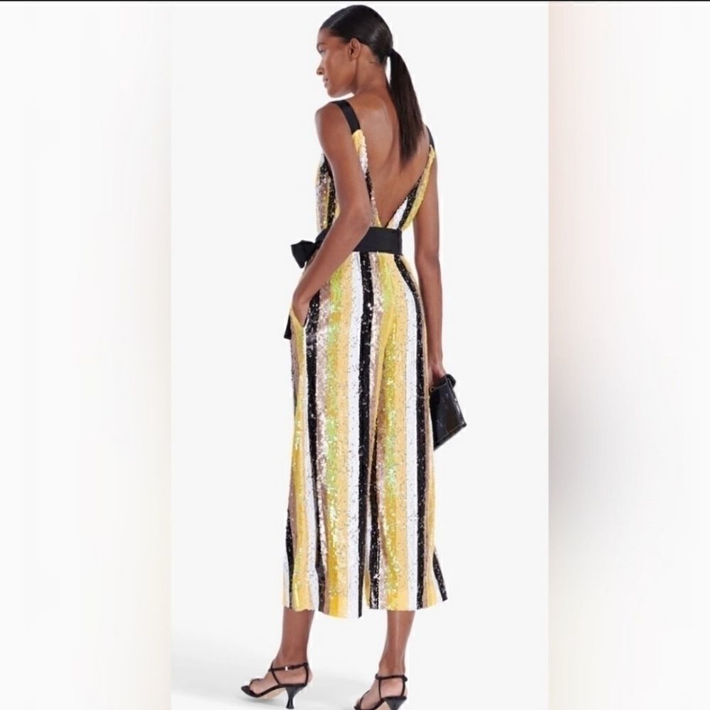 Nwt STAUD puli jumpsuit sequin striped multicolor